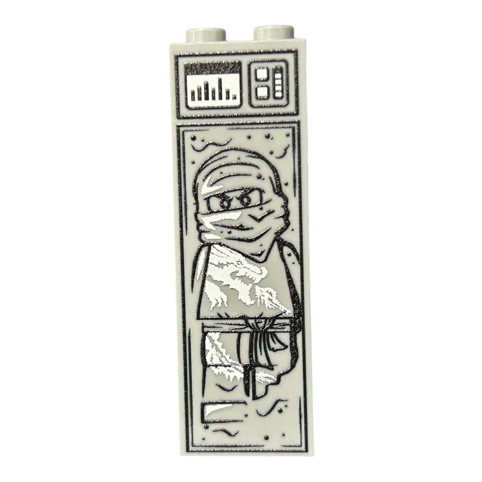 White Ninja in Carbonite (1x2x5 Brick) by B3 Customs