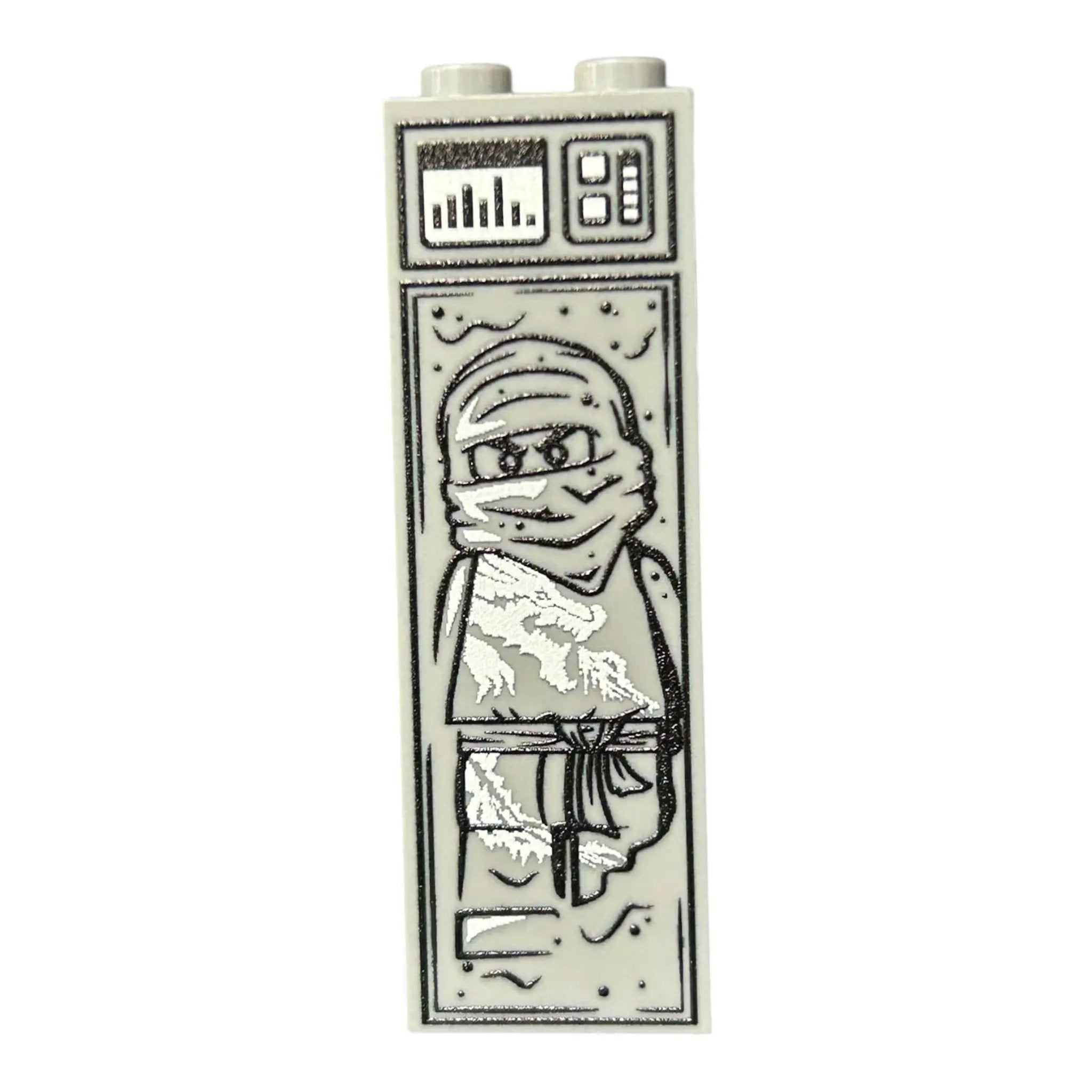 White Ninja in Carbonite (1x2x5 Brick) by B3 Customs