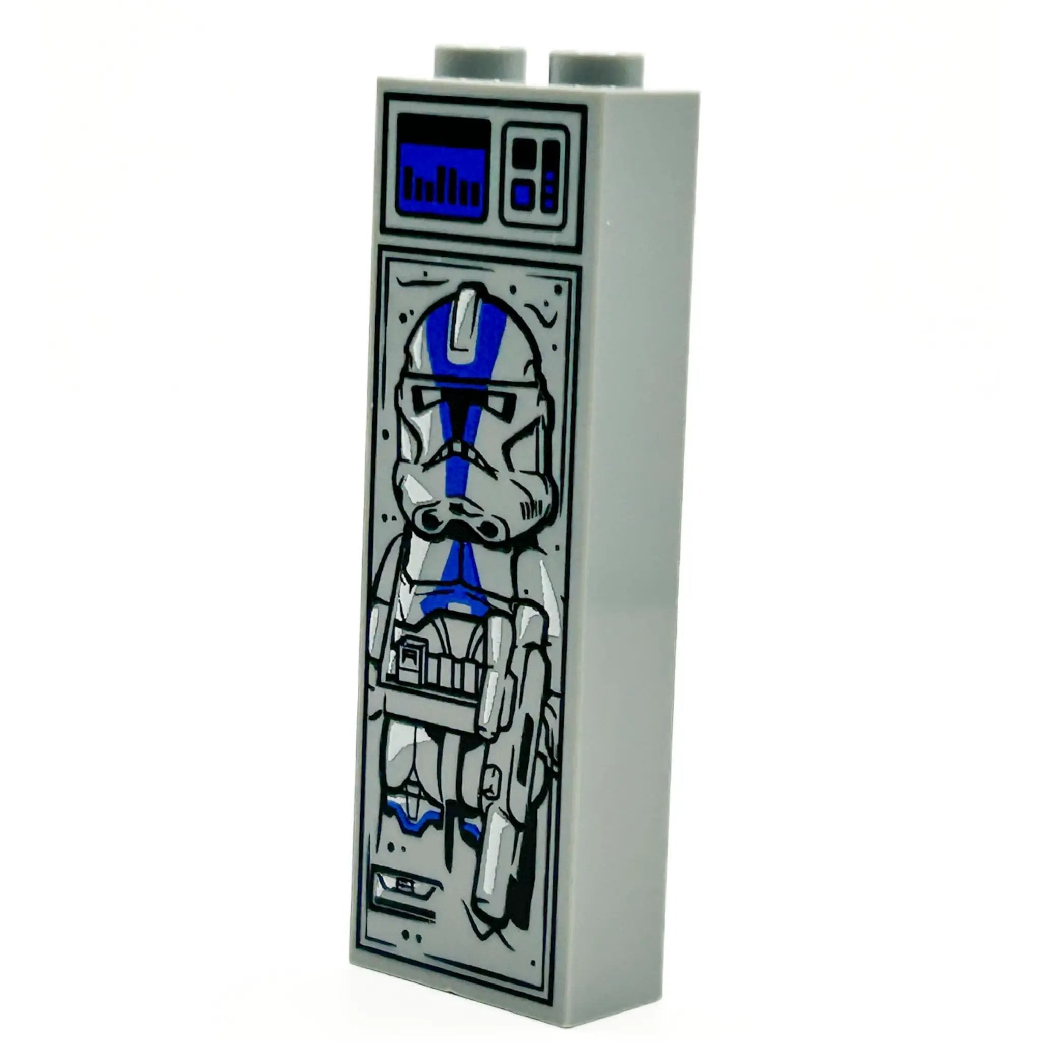 B3 Customs P2 501st Trooper in Carbonite LEGO brick model, detailed 1x2x5 brick replica of Star Wars character.