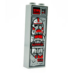 Red P2 Shock Trooper minifigure in carbonite block from B3 Customs, detailed LEGO-style 1x2x5 brick display.