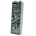 B3 Customs Sensei Wu in Carbonite LEGO brick, 1x2x5 puzzle piece featuring detailed Sensei Wu minifigure design.