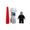 Vader minifig from B3 Customs wearing a red blade costume, detailed LEGO-style figure with helmet and cape.