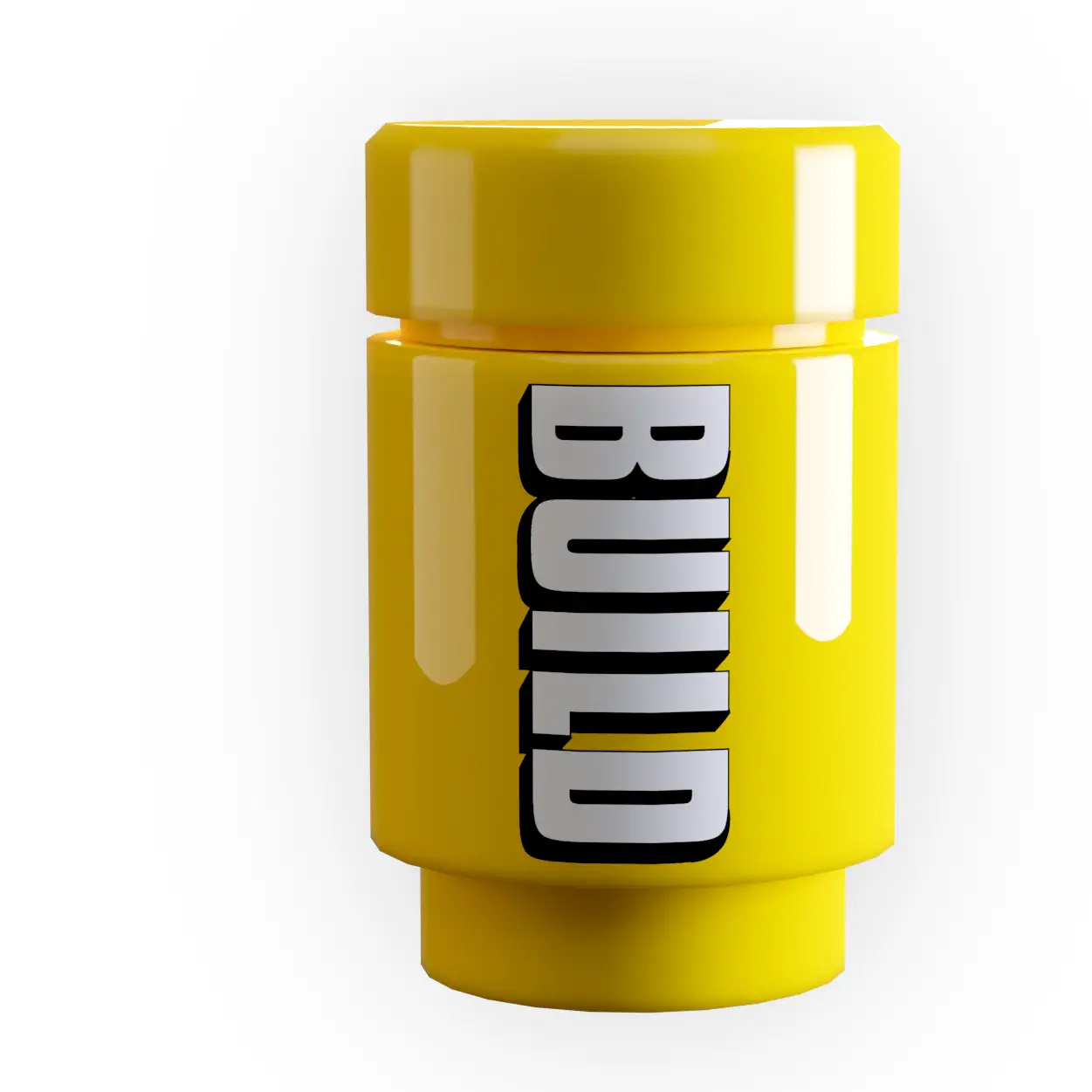 B3 Customs BUILD Energy Drink can in Bold Lemonade flavor, featuring bright yellow design and branding on a sleek aluminum can.