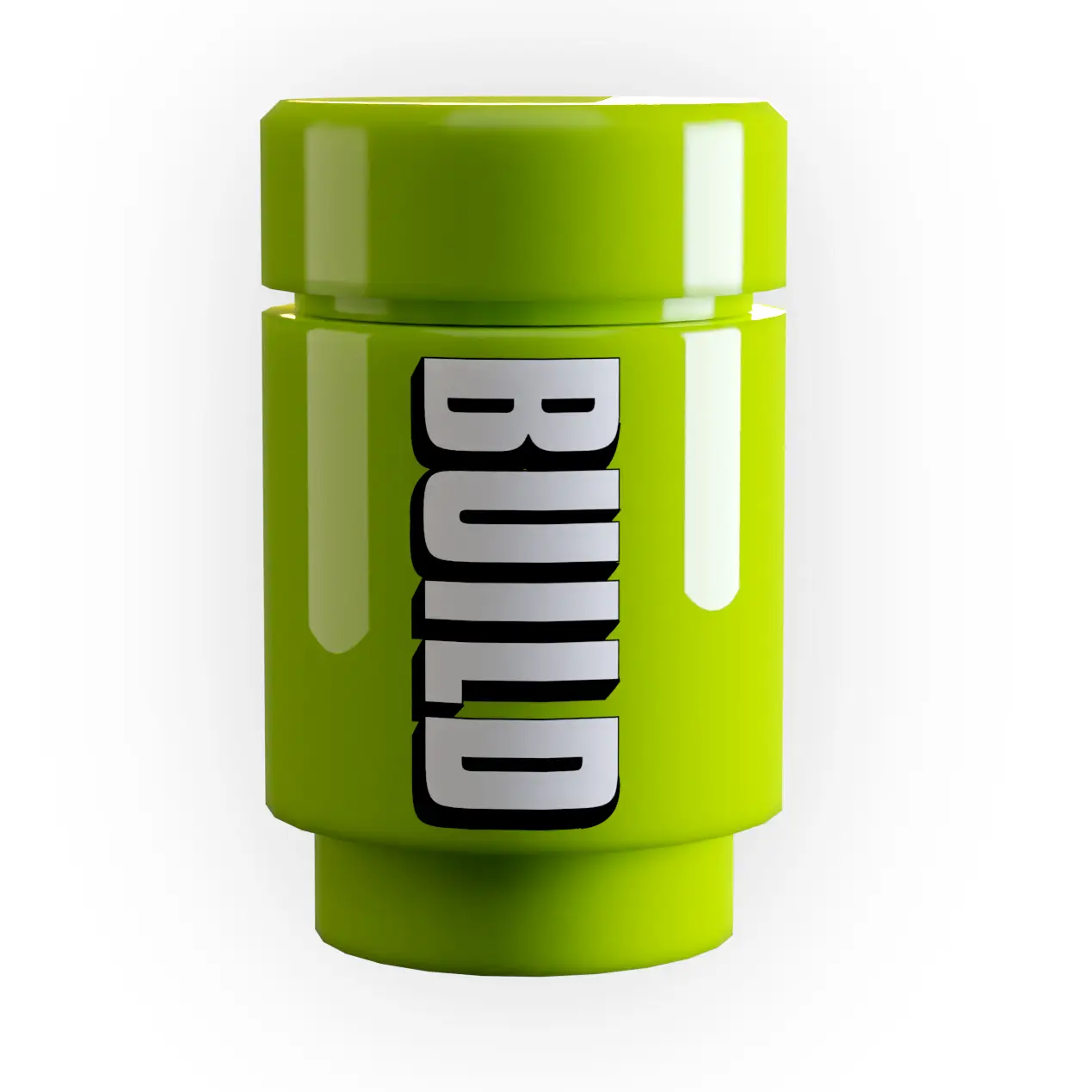 B3 Customs BUILD Lime Shock energy drink can with lime flavor and vibrant green and silver design.