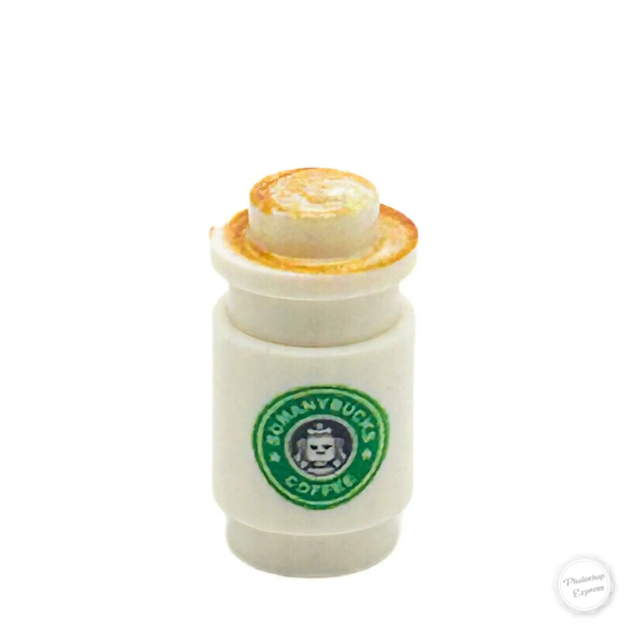 Somanybucks Latte Coffee Cup for Minifigs made from LEGO part - B3 Customs by B3 Customs