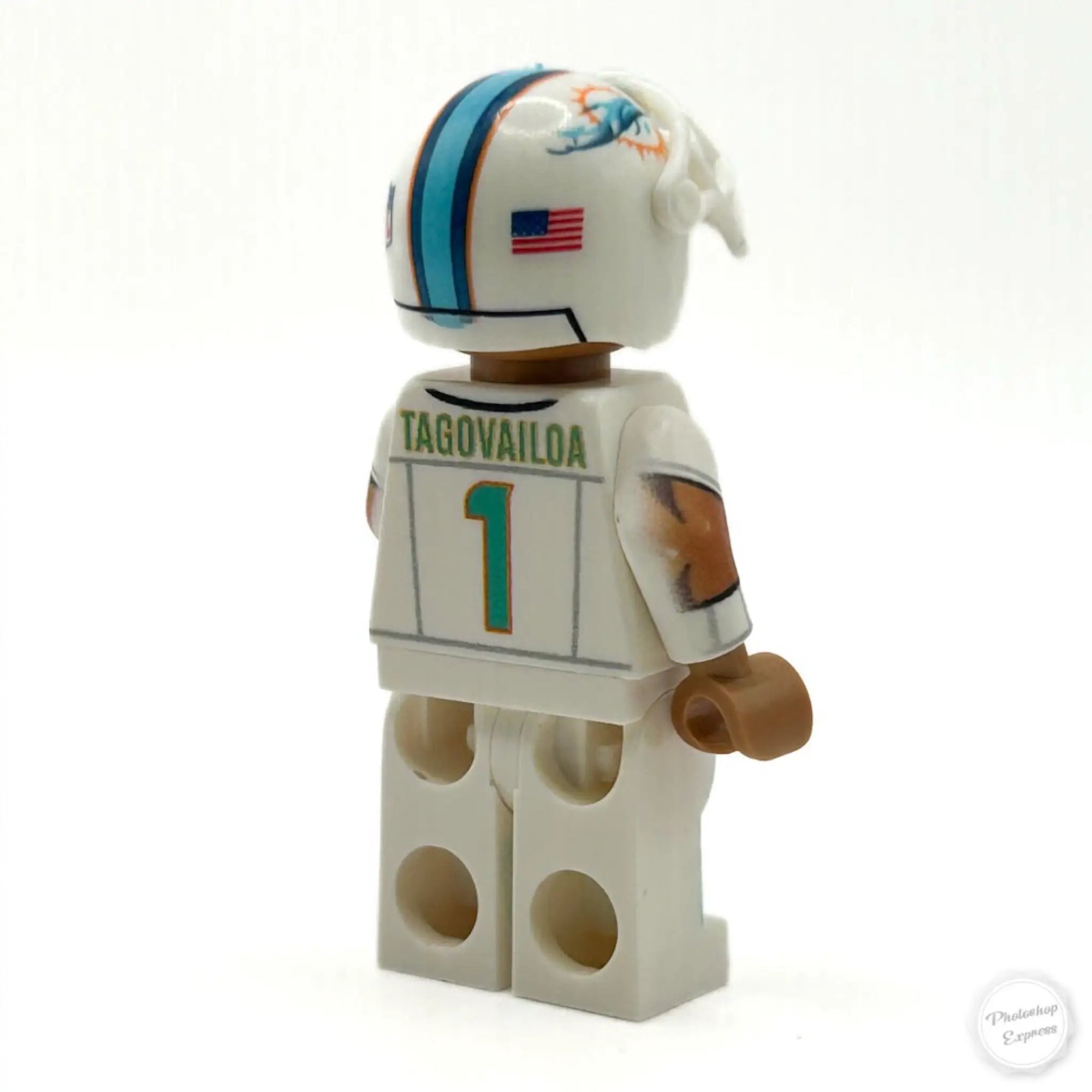 #1 QB Tua Dolphins Football Player Minifig - B3 Customs by B3 Customs