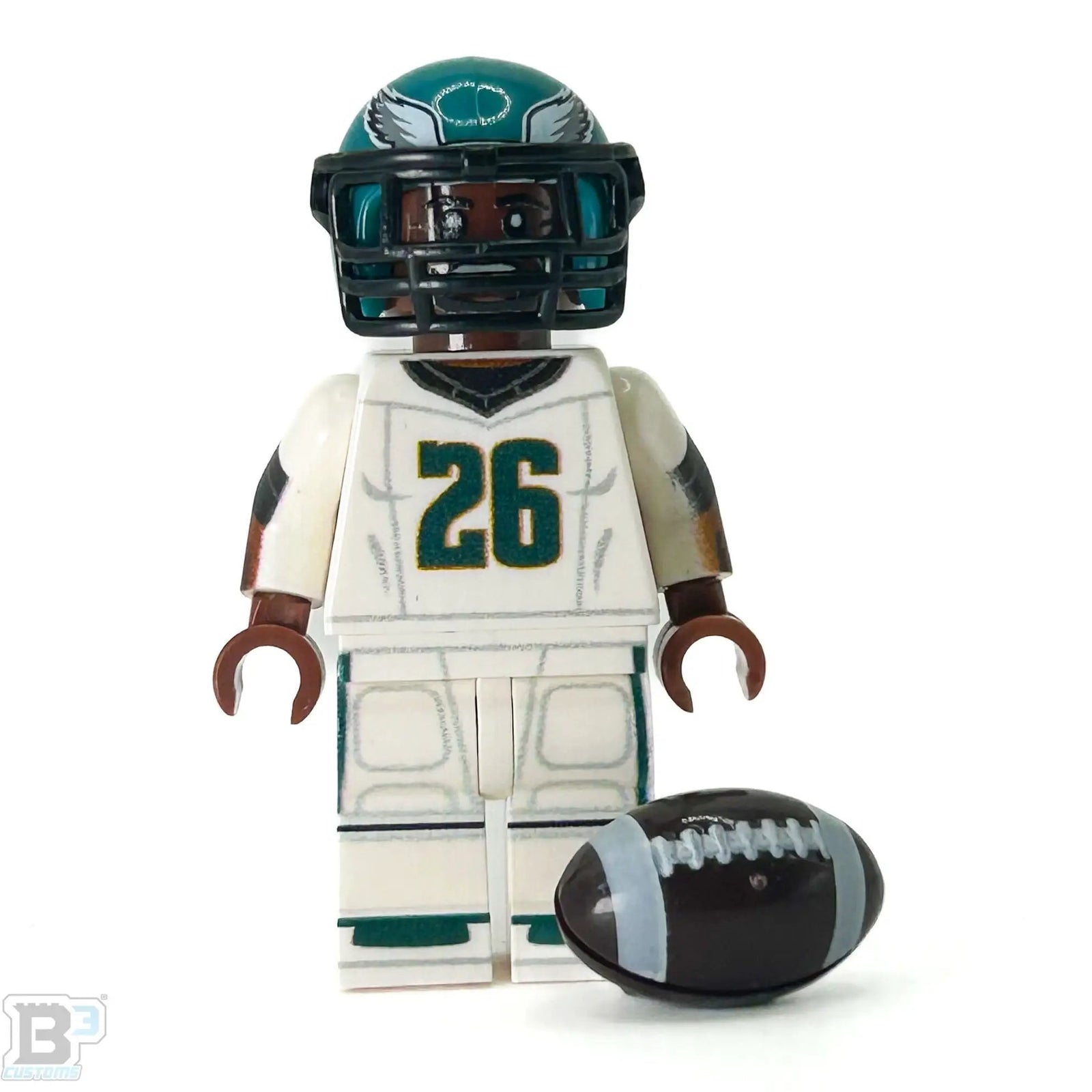 #26 RB Barkley Eagles Football Player Minifig made using LEGO parts - B3 Customs by B3 Customs