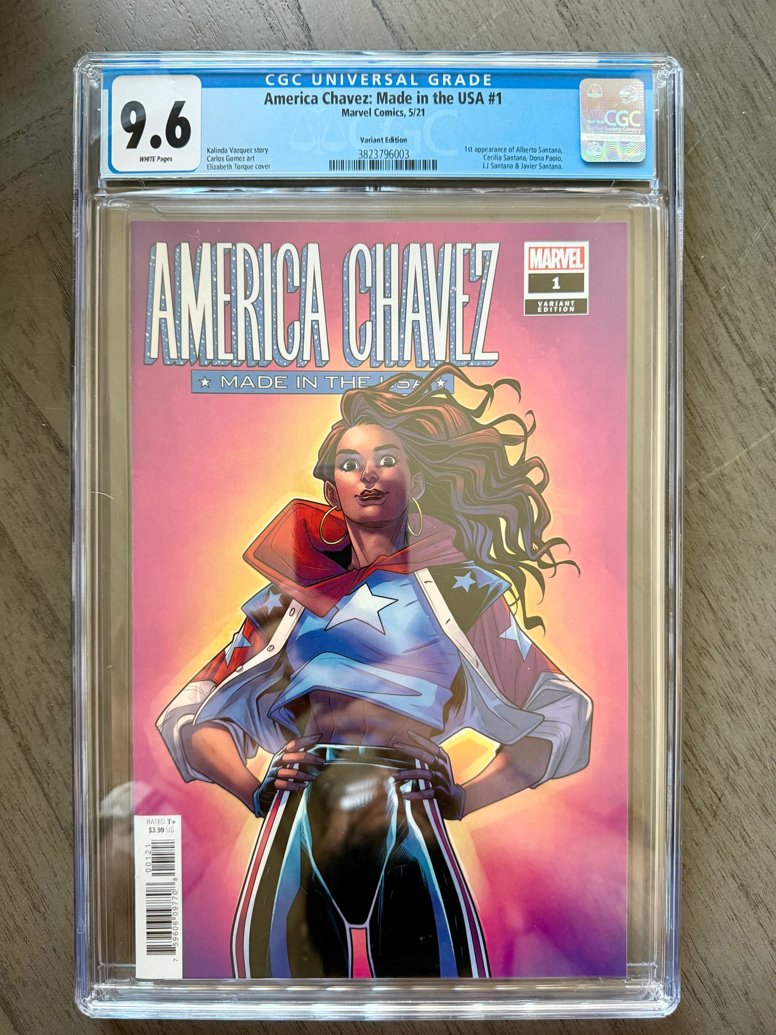 AMERICA CHAVEZ MADE IN THE USA #1 CGC 9.6 WP 1:25 Torque Variant 1st App Marvel