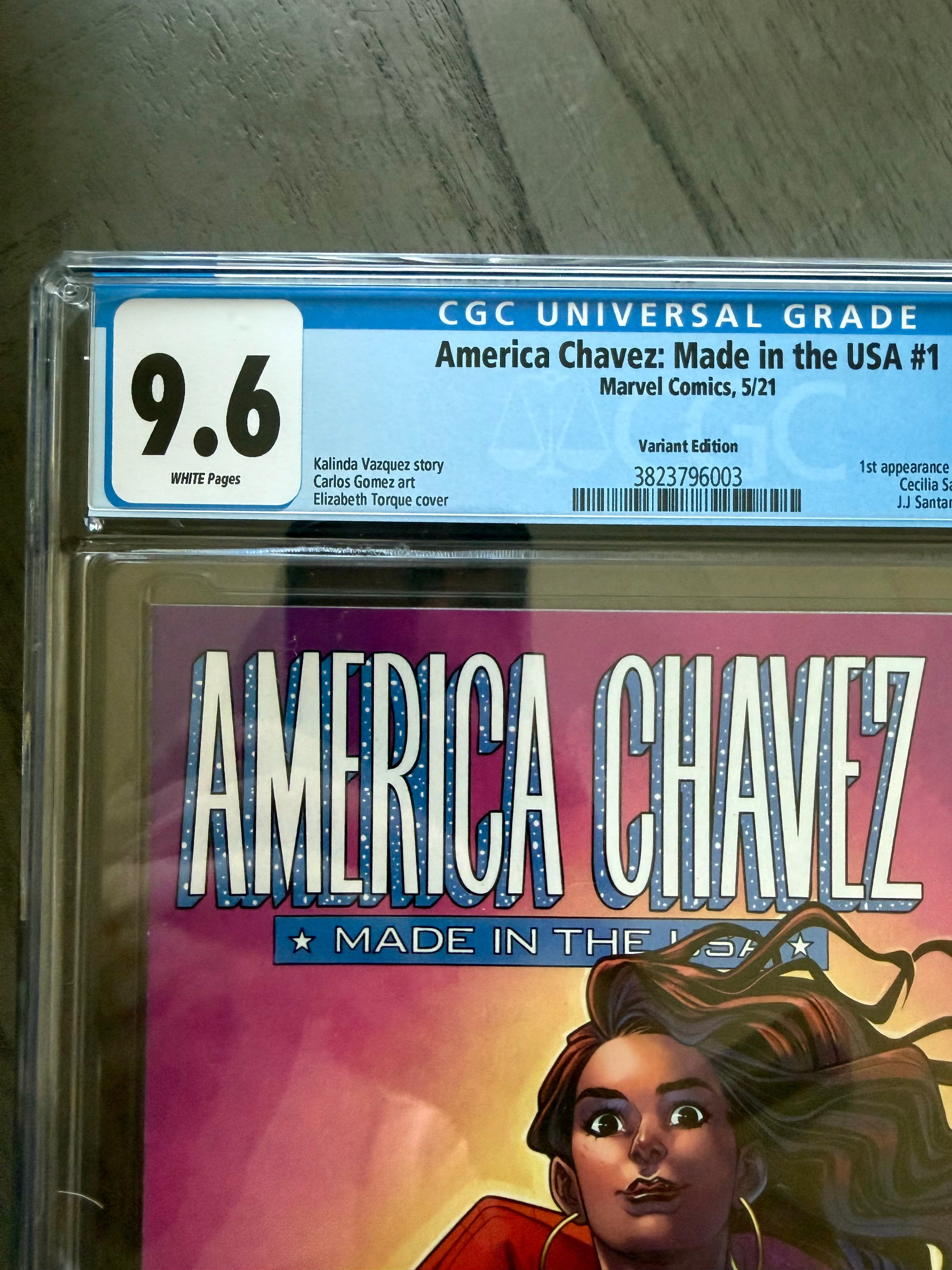 AMERICA CHAVEZ MADE IN THE USA #1 CGC 9.6 WP 1:25 Torque Variant 1st App Marvel