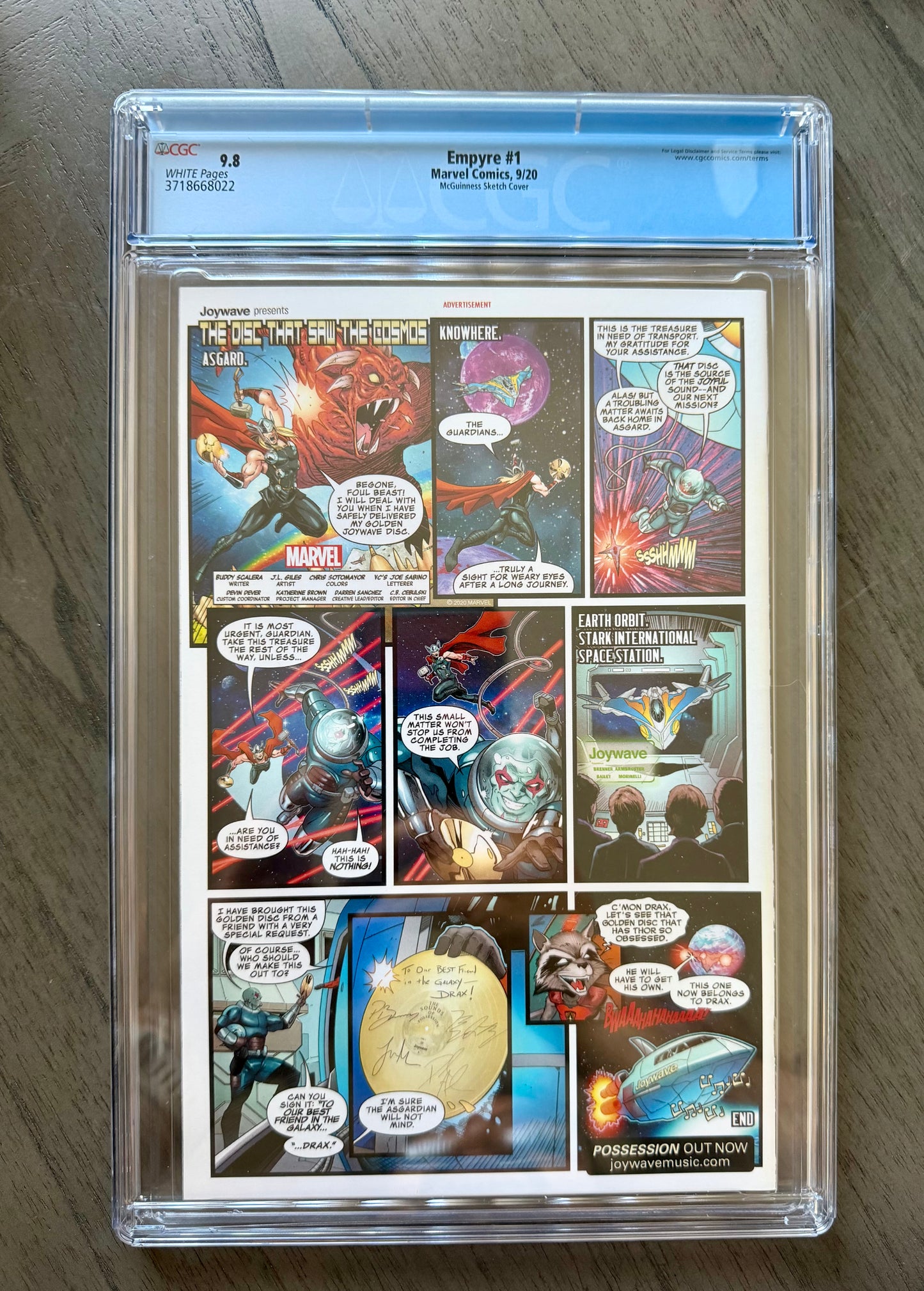 EMPYRE #1 CGC 9.8 WP 1 Per Store Sketch Variant McGuinness Avengers Marvel 2020