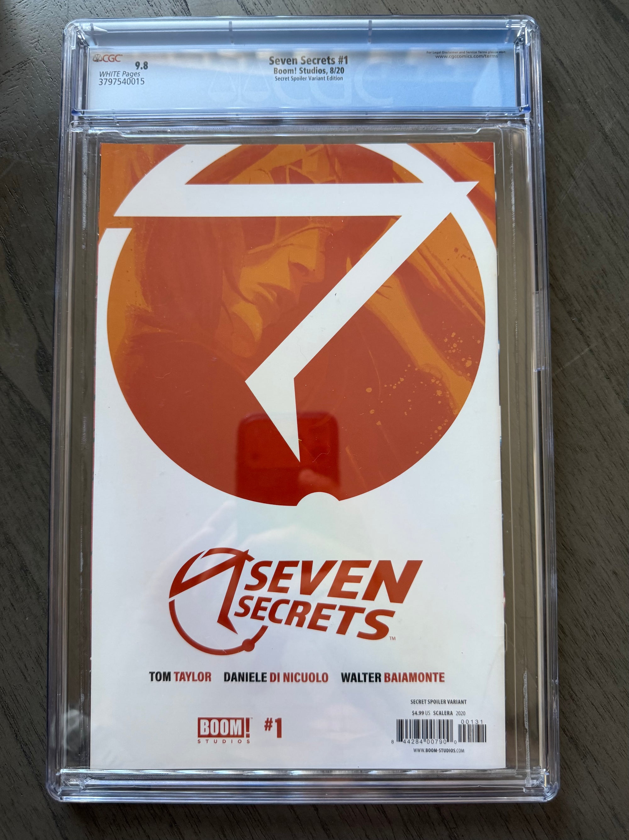SEVEN SECRETS #1 CGC 9.8 WP BOOM! Scalera Secret Spoiler Virgin Variant 2020