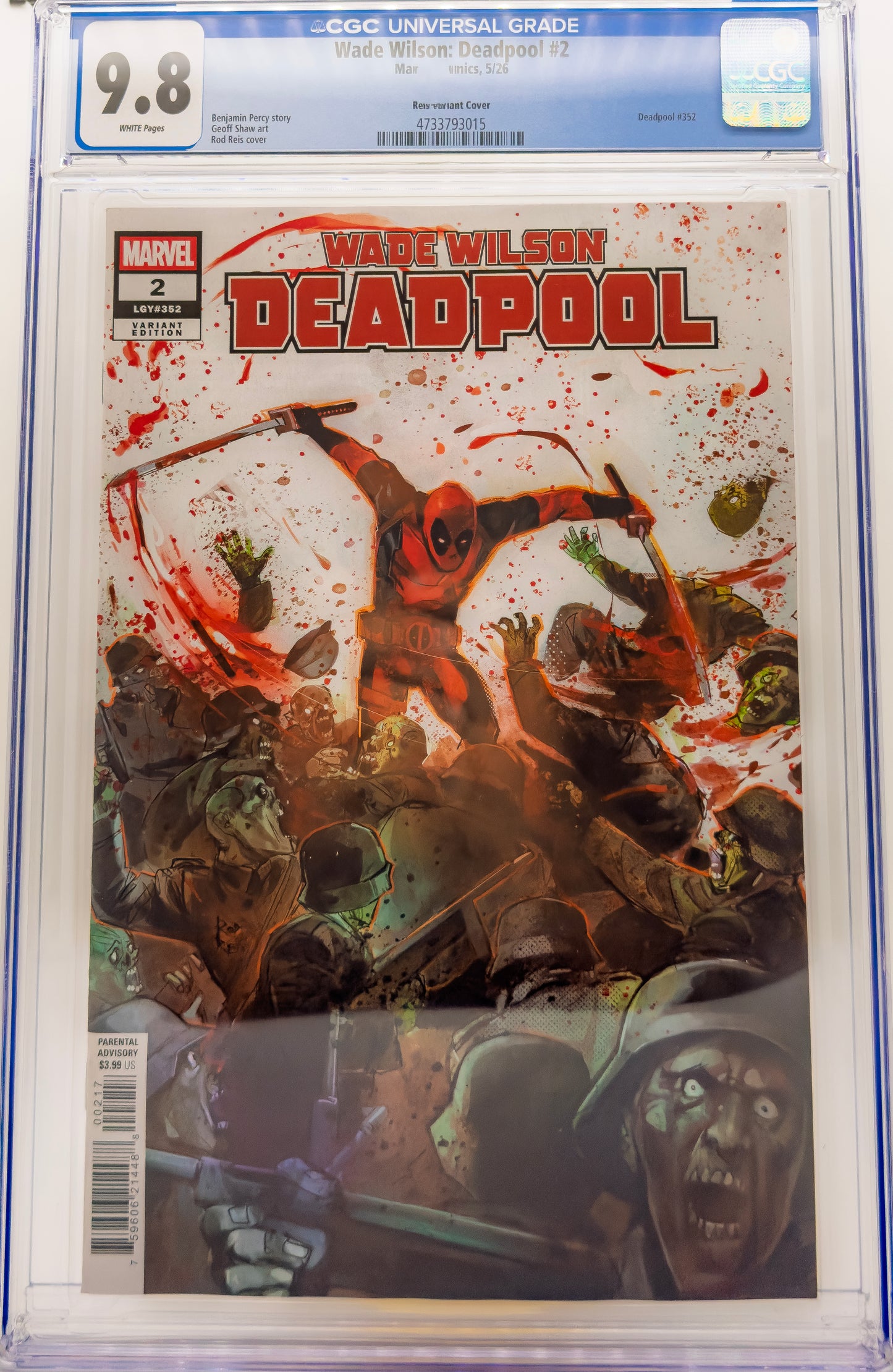 Wade Wilson: Deadpool #2 CGC 9.8 Rod Reis 1:25 Ratio Variant Marvel 2026 Percy