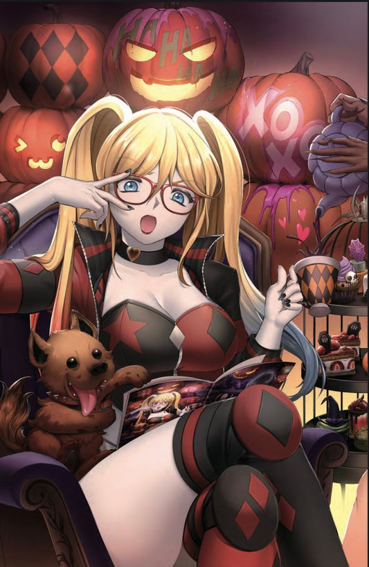 HARLEY QUINN X ELVIRA #2, RACHTA LIN VARIANT SET CONNECTING
