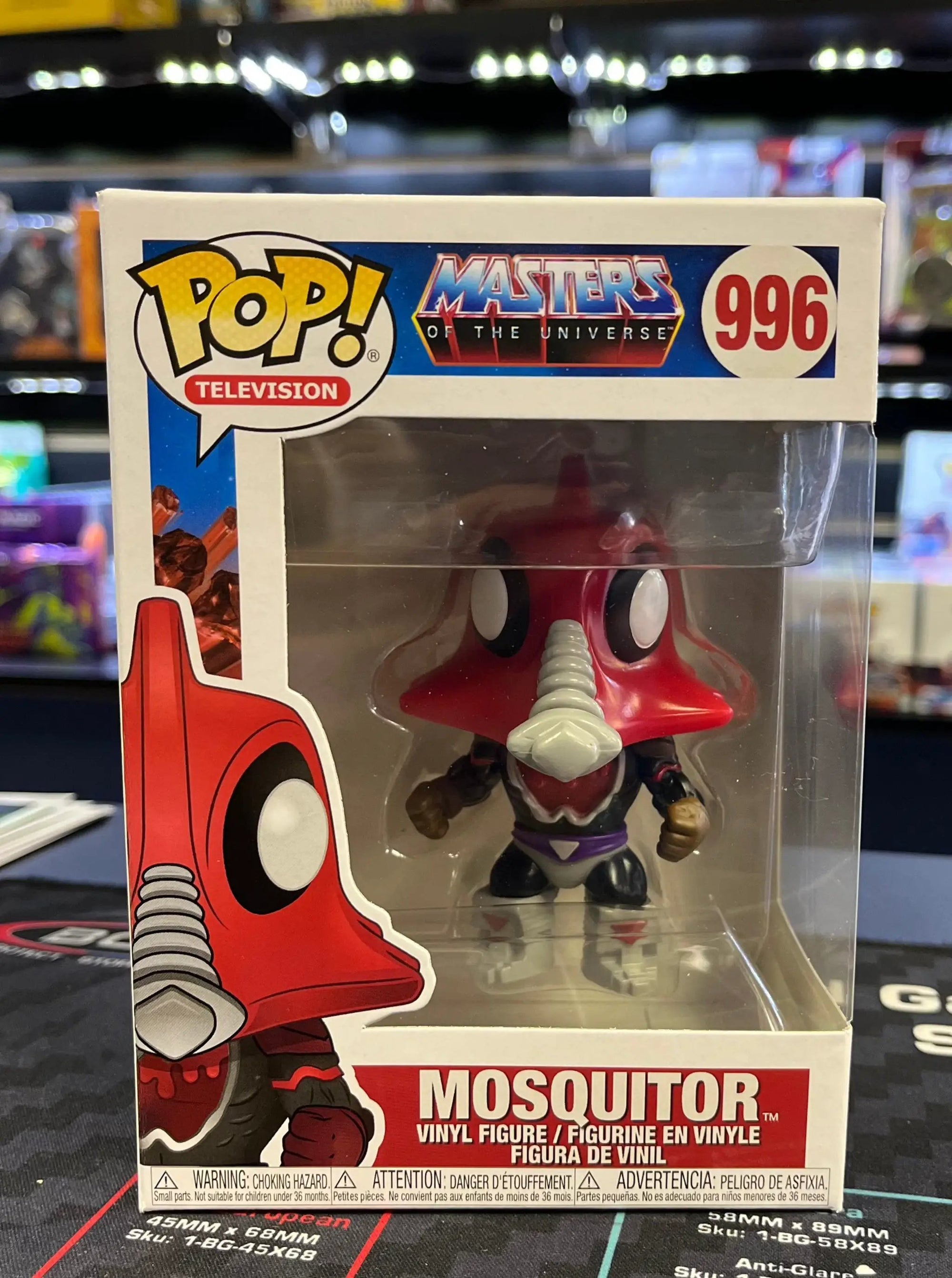 Pop! figure of Mosquitor from Masters of the Universe, showcasing the colorful villain with wings and menacing features.