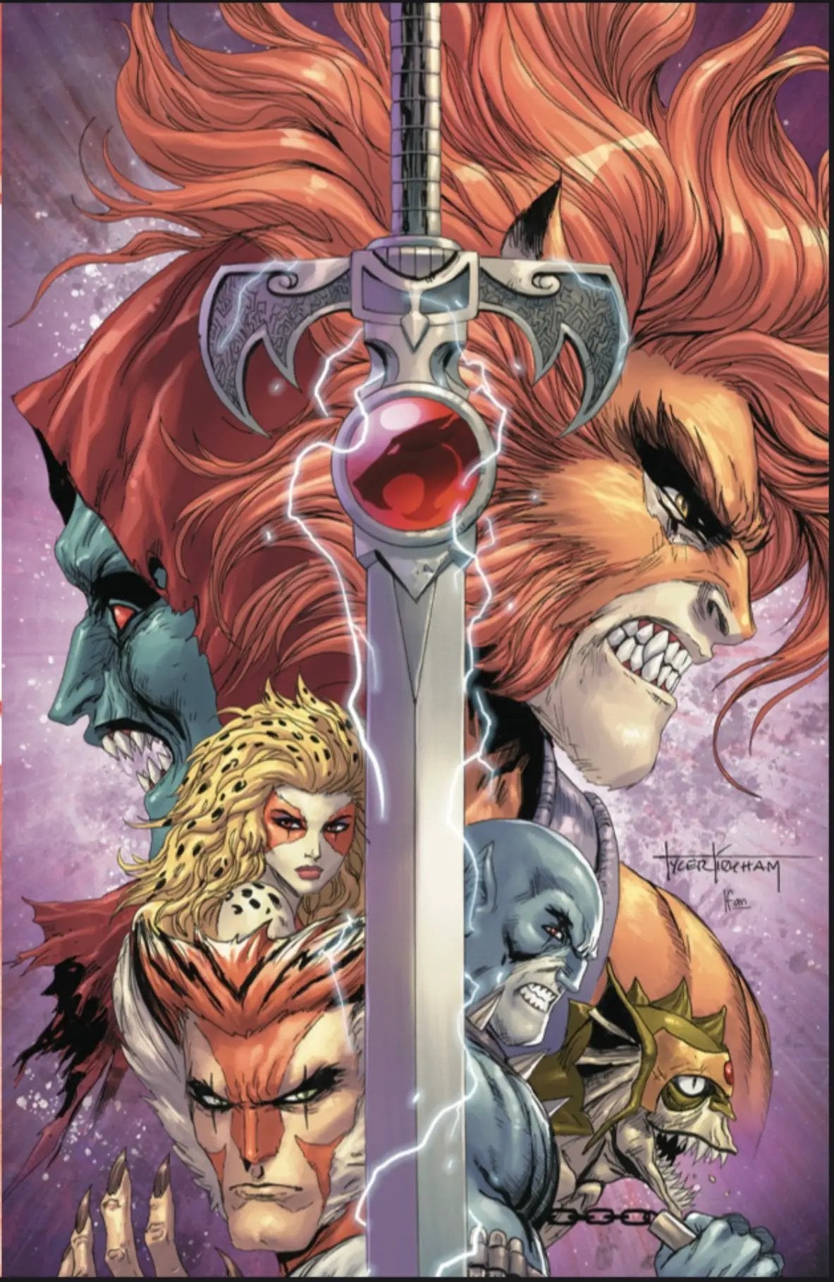 Comic book image of Thundercats #6 Purple Virgin Jams Fortress by Tyler Kirkham, SDCC exclusive, published by Jams Fortress Comics.