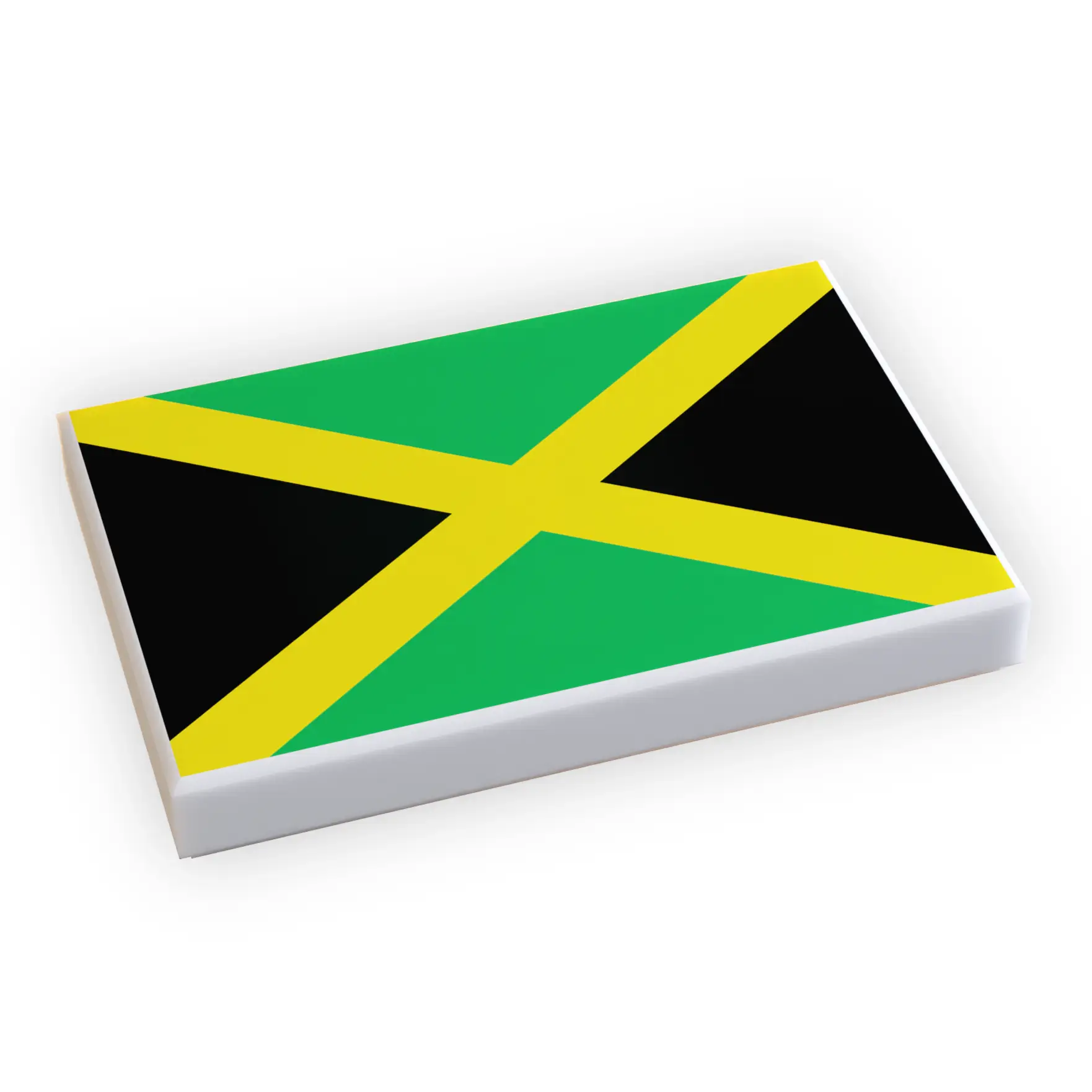 Jamaica Flag (2x3 Tile) made using LEGO part by B3 Customs