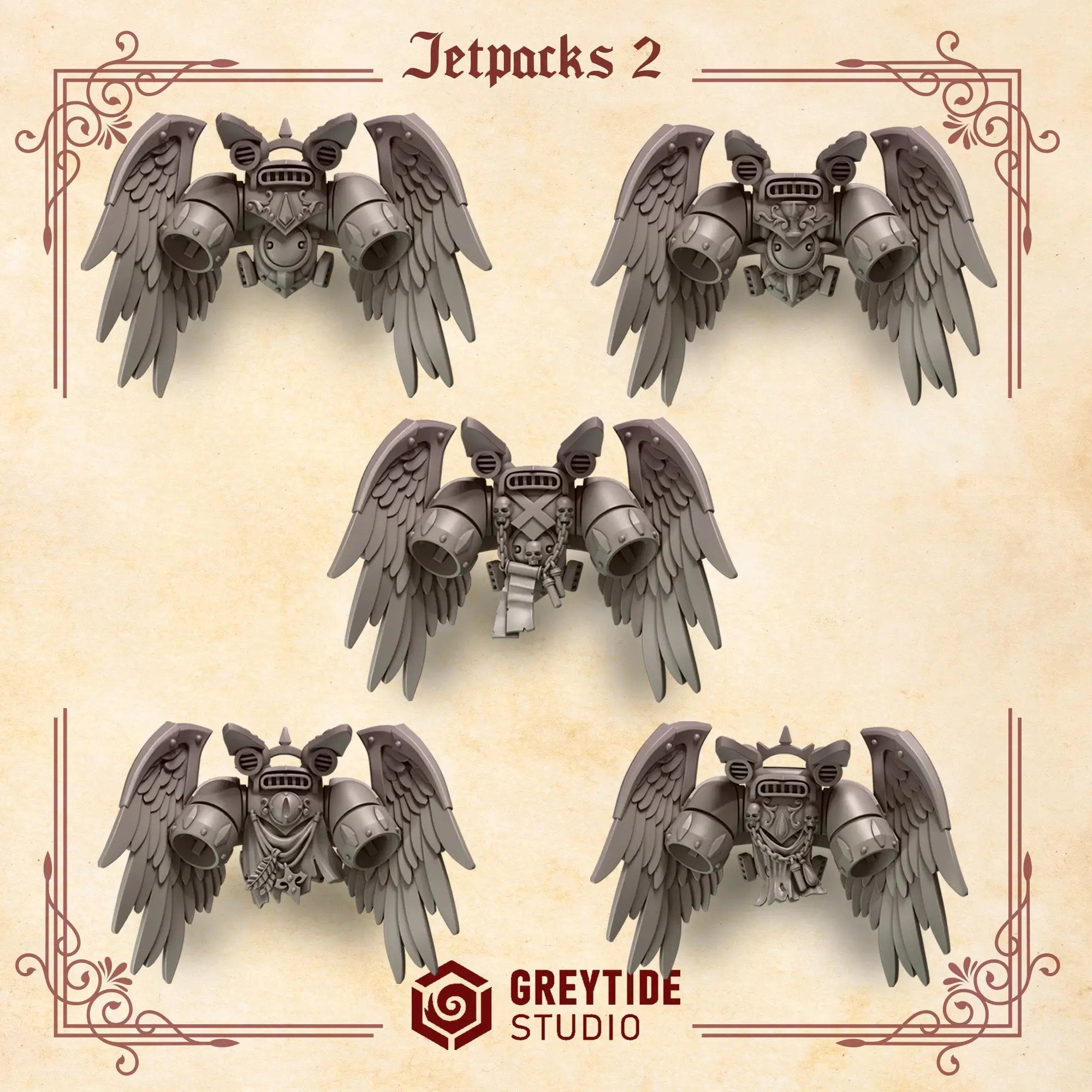 3d Printed Crimson Lords Jetpack Set by Greytide Studio by Last Hope Miniatures