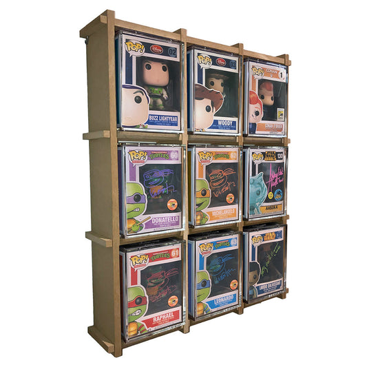 KUBBIE ULTRA (3x3) - In Box Display Case for Funko Pops, Wall Mountable & Stackable Pop Shelf (MDF Wood)