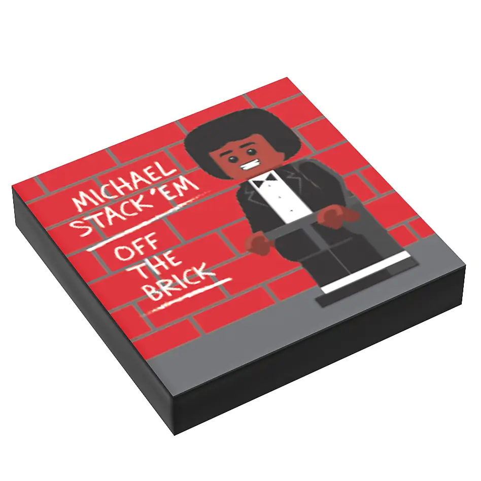 Michael Stack'em, Off the Brick Music Album Cover (2x2 Tile) made using LEGO part - B3 Customs by B3 Customs