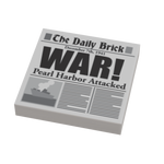 Pearl Harbor Attack WW2 Newspaper (2x2 Tile) made using LEGO part by B3 Customs