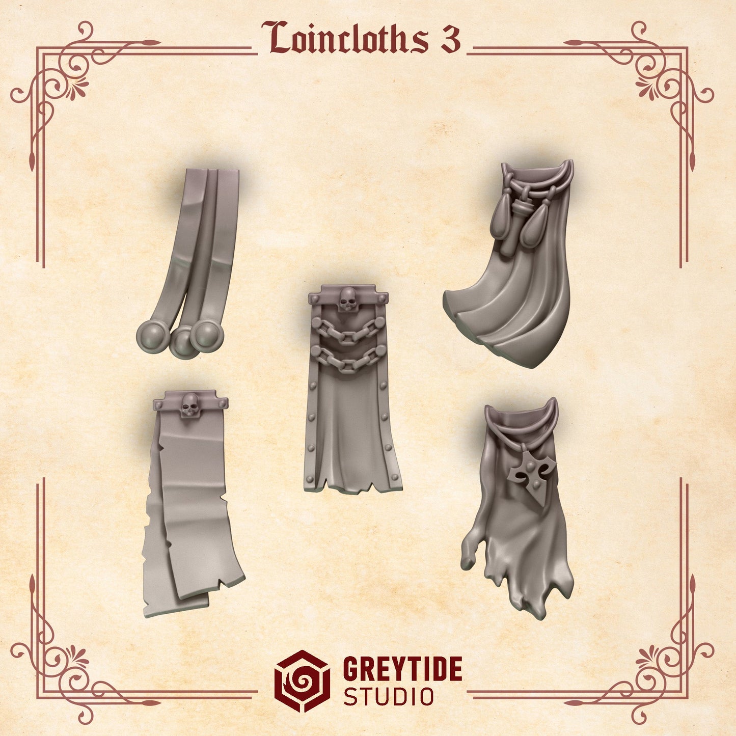3d Printed Crimson Lords Loincloths #3 x10 by Greytide Studio