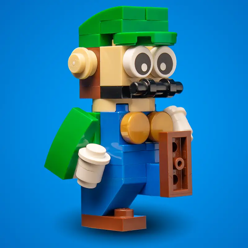Custom Green Plumber Building Figure made using LEGO parts by B3 Customs