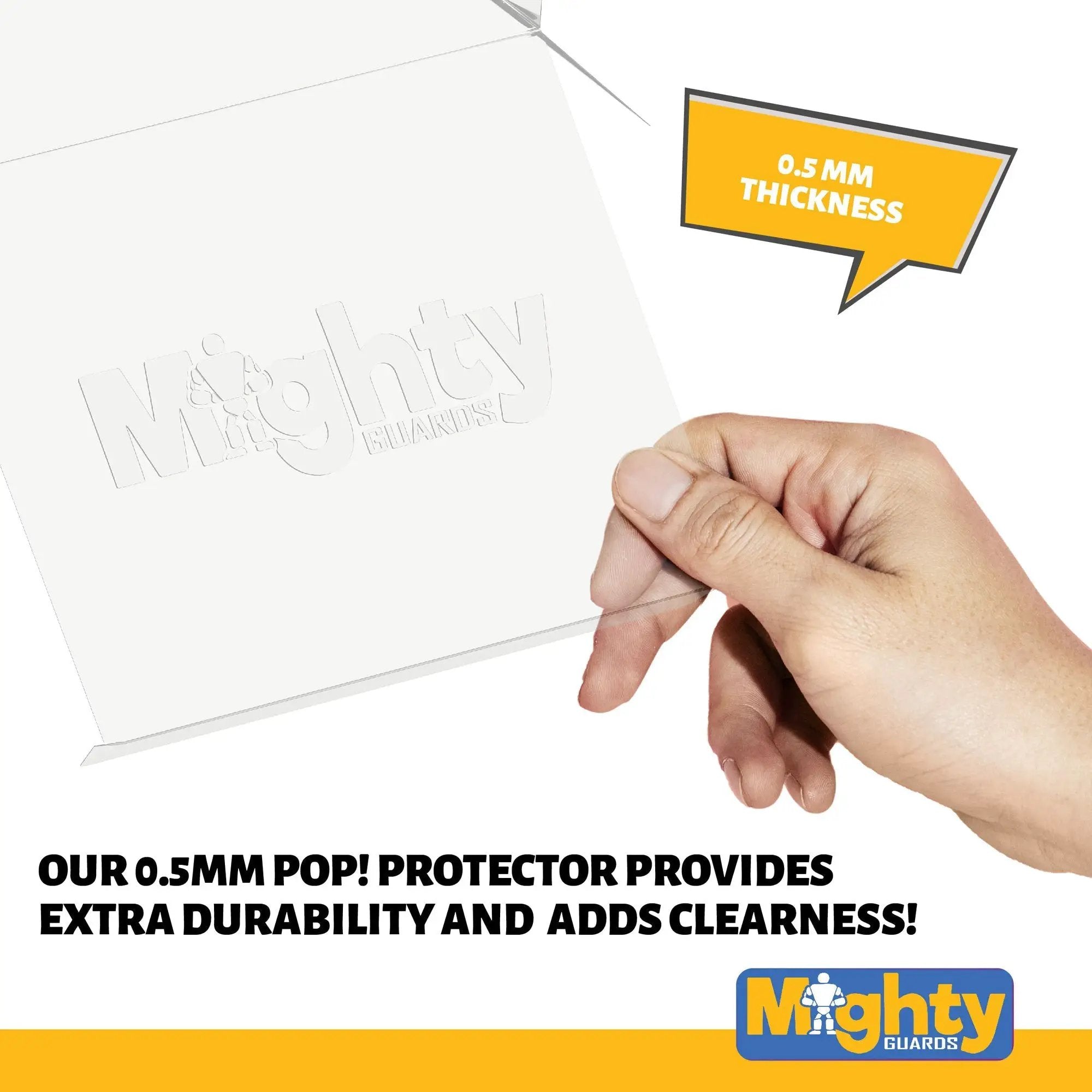 Standard size Mighty Guards Pop! accessory by THE MIGHTY HOBBY SHOP, shown in a close-up image with detailed design features.