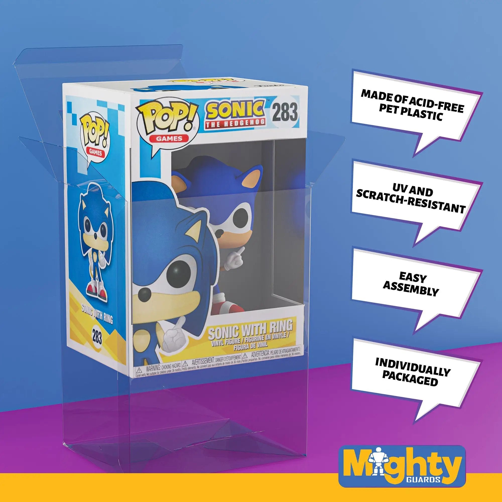 Set of 20 standard size Mighty Guards Pop! accessories by THE MIGHTY HOBBY SHOP, shown in clear packaging with colorful branding.