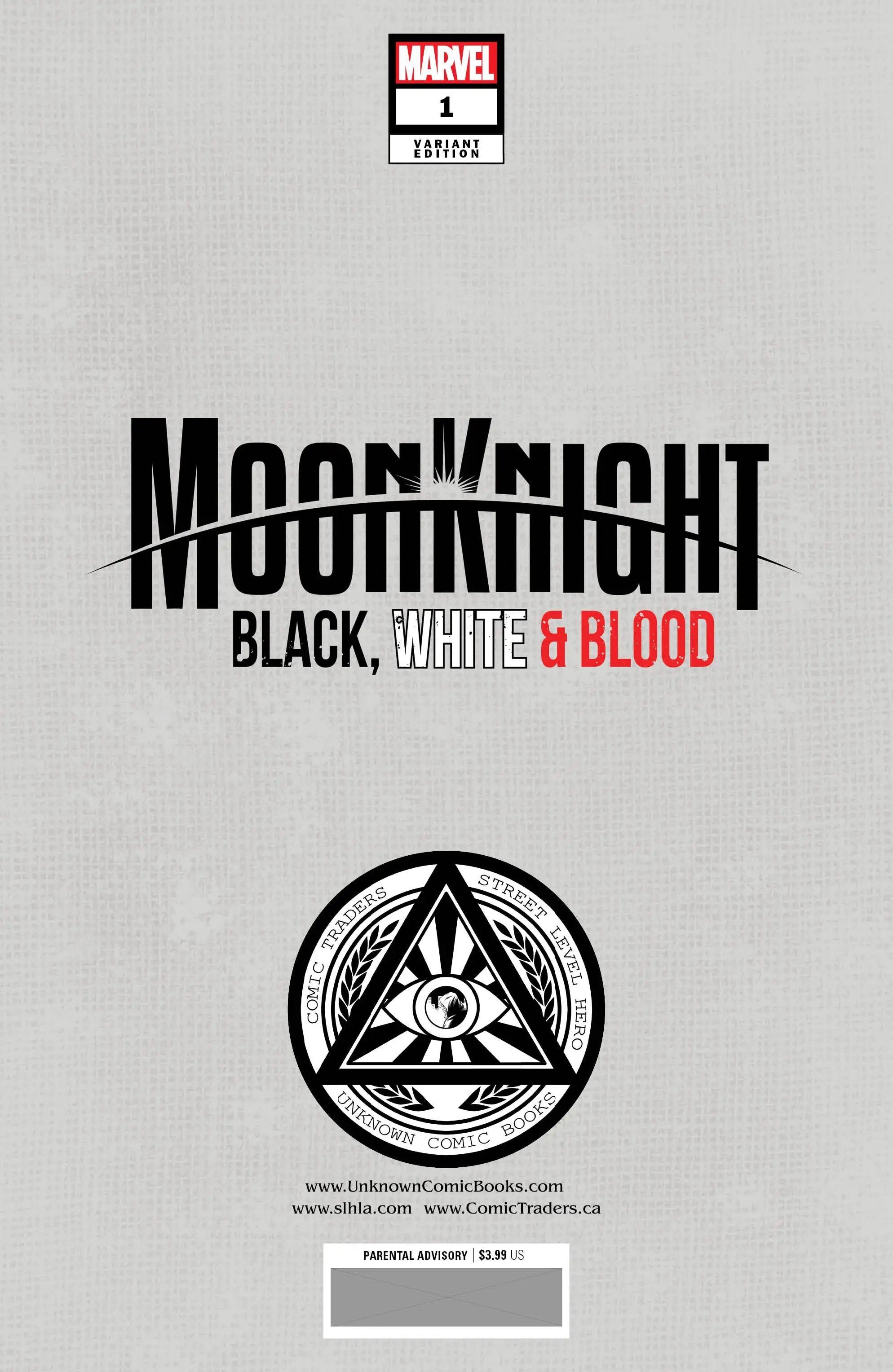 Moon Knight: Black, White & Blood 1 Unknown Comics Creees Exclusive Virgin Var (05/11/2022) by Unknown Comic Books