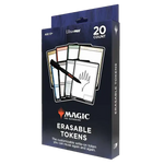 Erasable Magic: The Gathering tokens from THE MIGHTY HOBBY SHOP, featuring colorful, reusable game tokens on a white background.