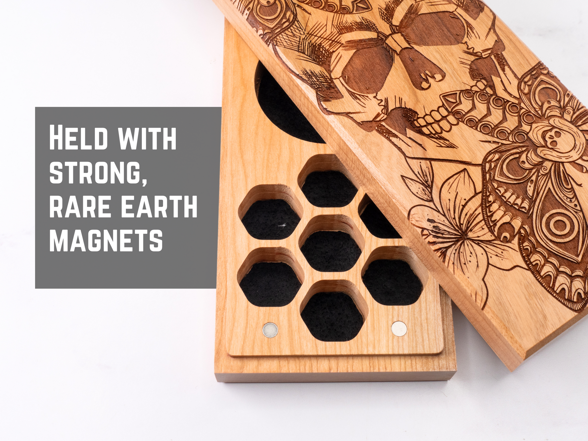 Death Head Moth | Engraved Dual Hex Dice Vault