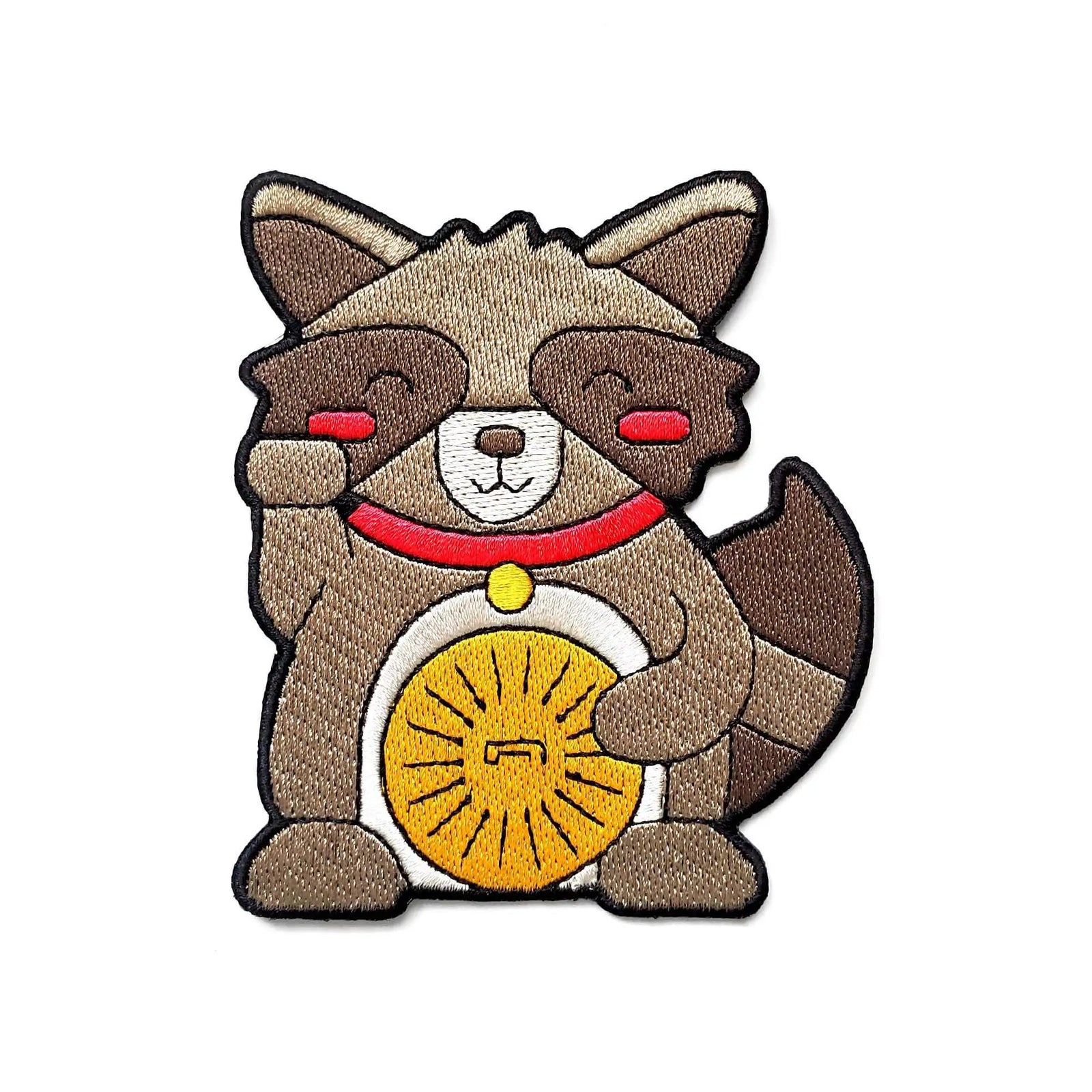 Kolorspun Lucky Raccoon Patch featuring a charming raccoon design, perfect for clothing or accessories.