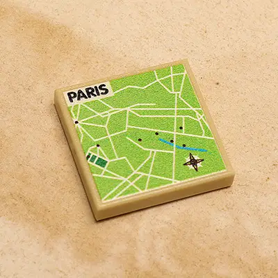 B3 Customs® Paris, France Map (2x2 Tile) by B3 Customs