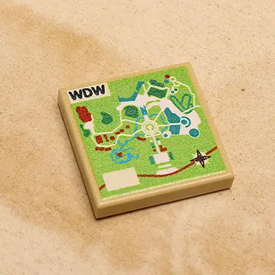 Custom WDW Map (2x2 Tile) made using LEGO part by B3 Customs