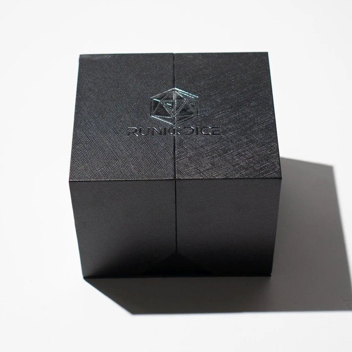 Sea green teal resin chonk dice with liquid core and matching box, handmade by Runic Dice, 95mm size.