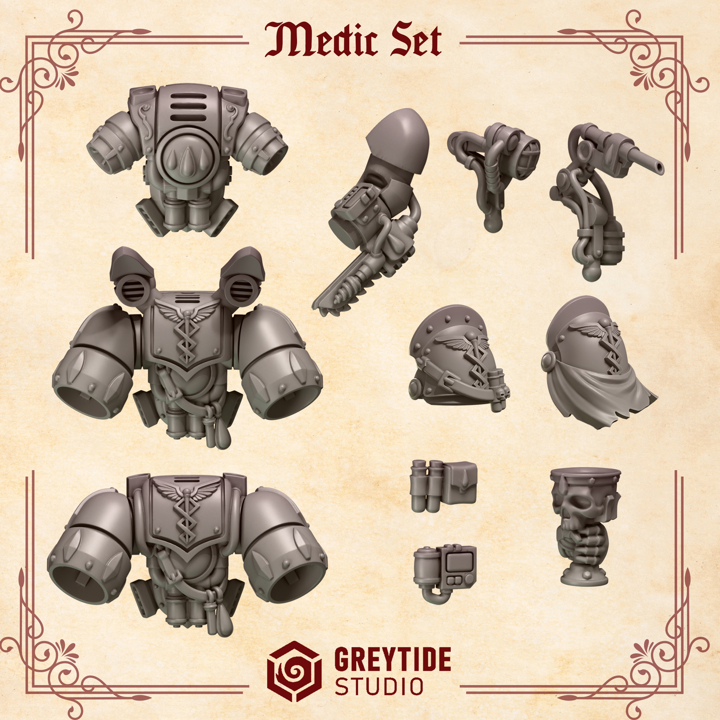 3d Printed Crimson Lords Medic Upgrade Kit by Greytide Studio