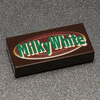 Milky White - B3 Customs® Printed 1x2 Tile made using LEGO parts by B3 Customs
