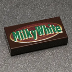 Milky White - B3 Customs® Printed 1x2 Tile made using LEGO parts by B3 Customs