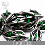 Mind Cage Green - Metal Dice Set (Gift Box) by DNDDICE.COM