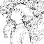 Mob Psycho 100 Coloring Page - Facing the Abyss Spirit Monster Art