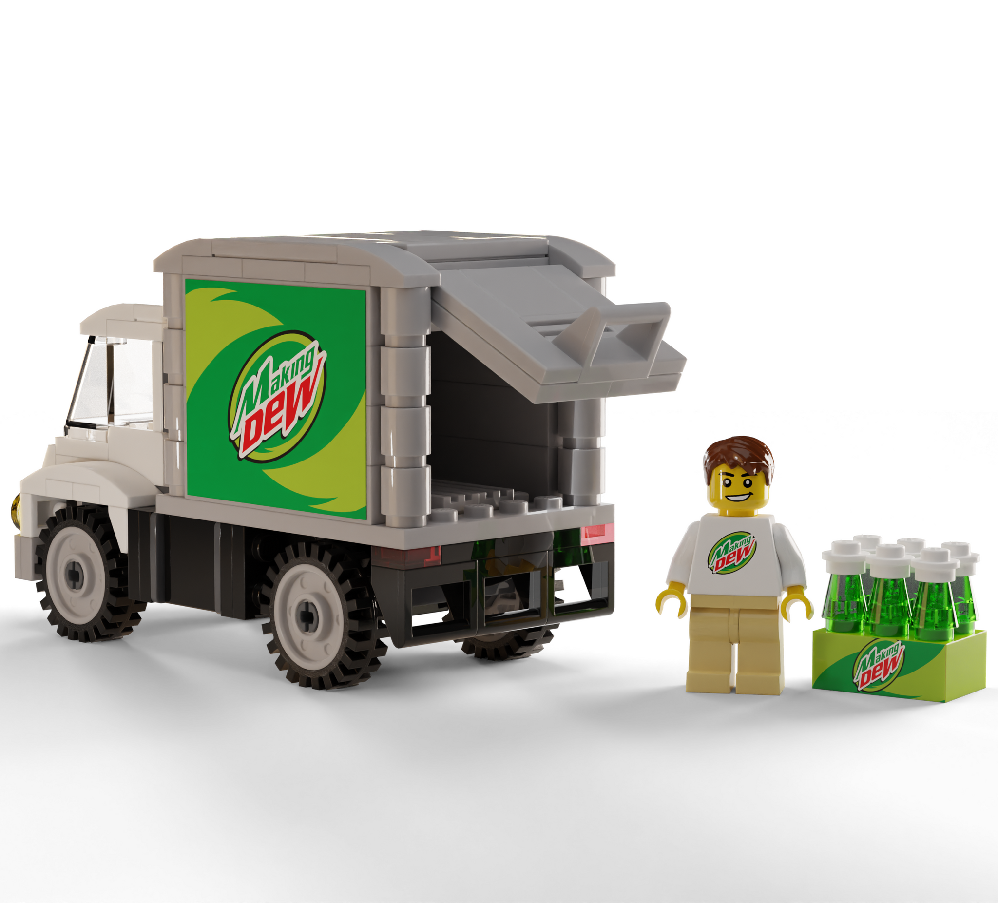 Making Dew Soda Delivery Truck with Minifig by B3 Customs