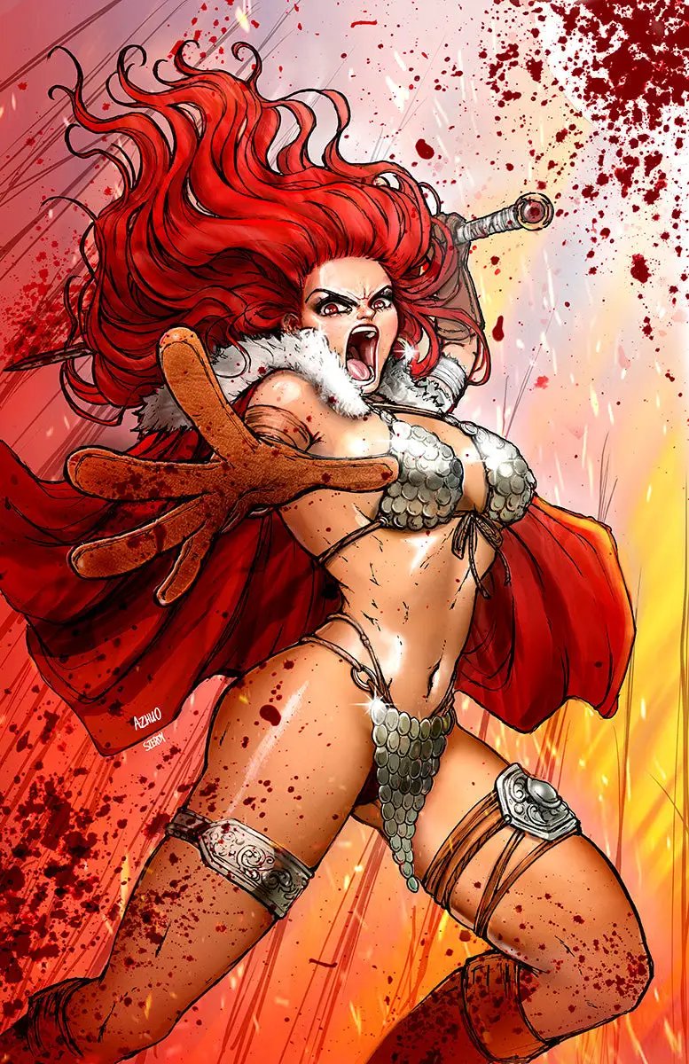 RED SONJA 2023 #3 UNKNOWN COMICS ZHUO | SZERDY EXCLUSIVE NYCC BLOODY VIRGIN VAR (10/25/2023) by Unknown Comic Books