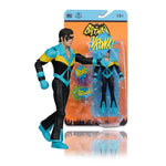 Nightwing 6-inch action figure from DC Retro Batman 66 comic series, featuring detailed costume and pose.