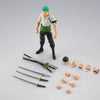 SHFiguarts Roronoa Zoro action figure from Romance Dawn series, detailed poseable figure with swords, by THE MIGHTY HOBBY SHOP