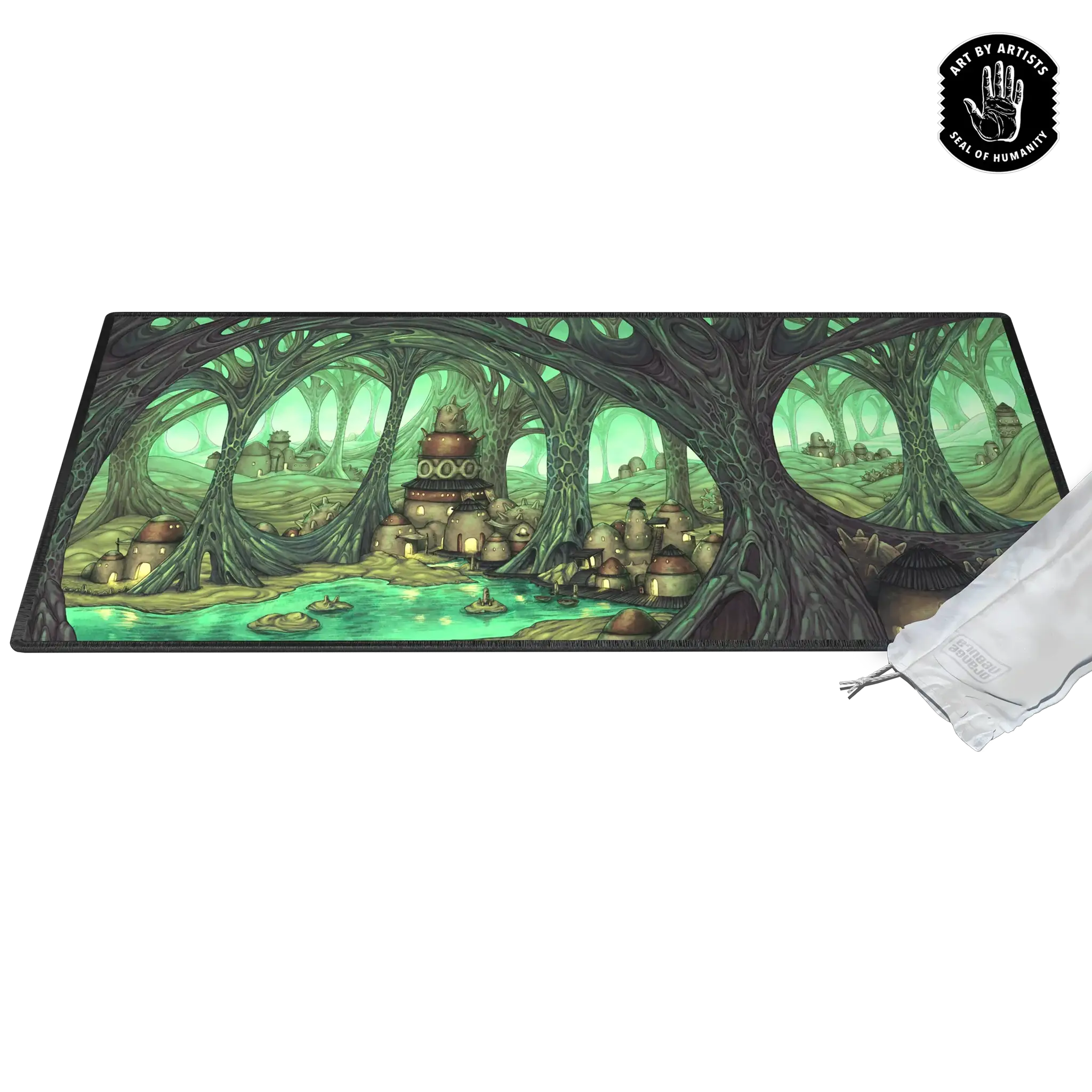 Detailed image of the Curator™ Arcane Landscapes: The Caverns mat from THE MIGHTY HOBBY SHOP, featuring a cavernous fantasy landscape.