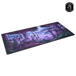Close-up of the Curator™ Arcane Landscapes: The Mezzanines game mat featuring mystical landscape artwork for tabletop gaming.