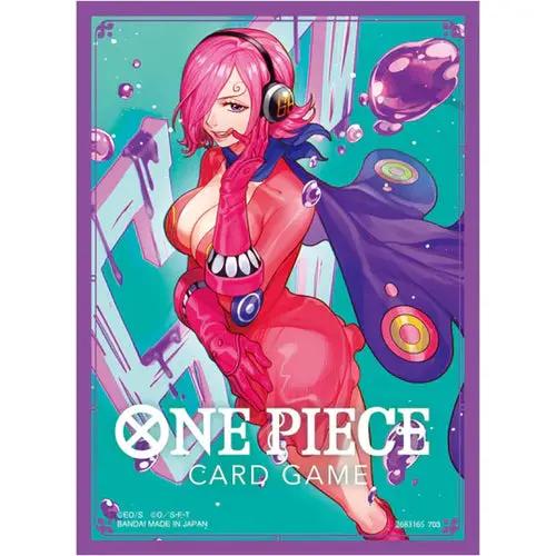 Set of 70 Vinsmoke Reiju One Piece Card Game sleeves, official Bandai card sleeves for protecting trading cards.