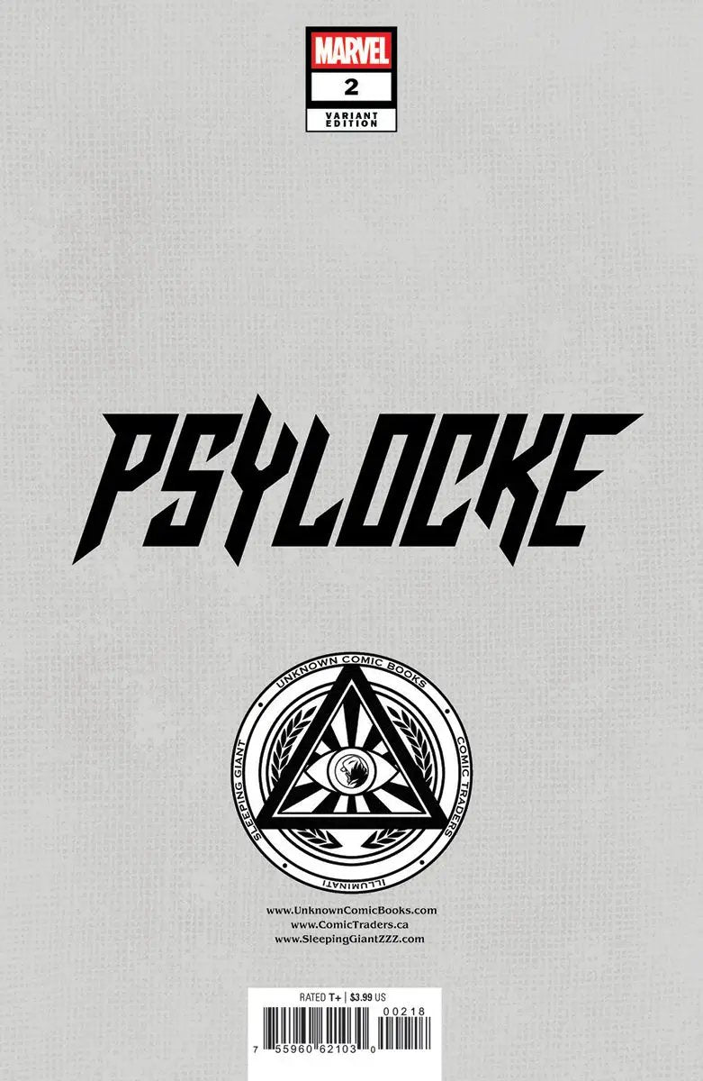 Psylocke #2 Unknown Comics Nathan Szerdy Exclusive Virgin Var (12/18/2024) by Unknown Comic Books
