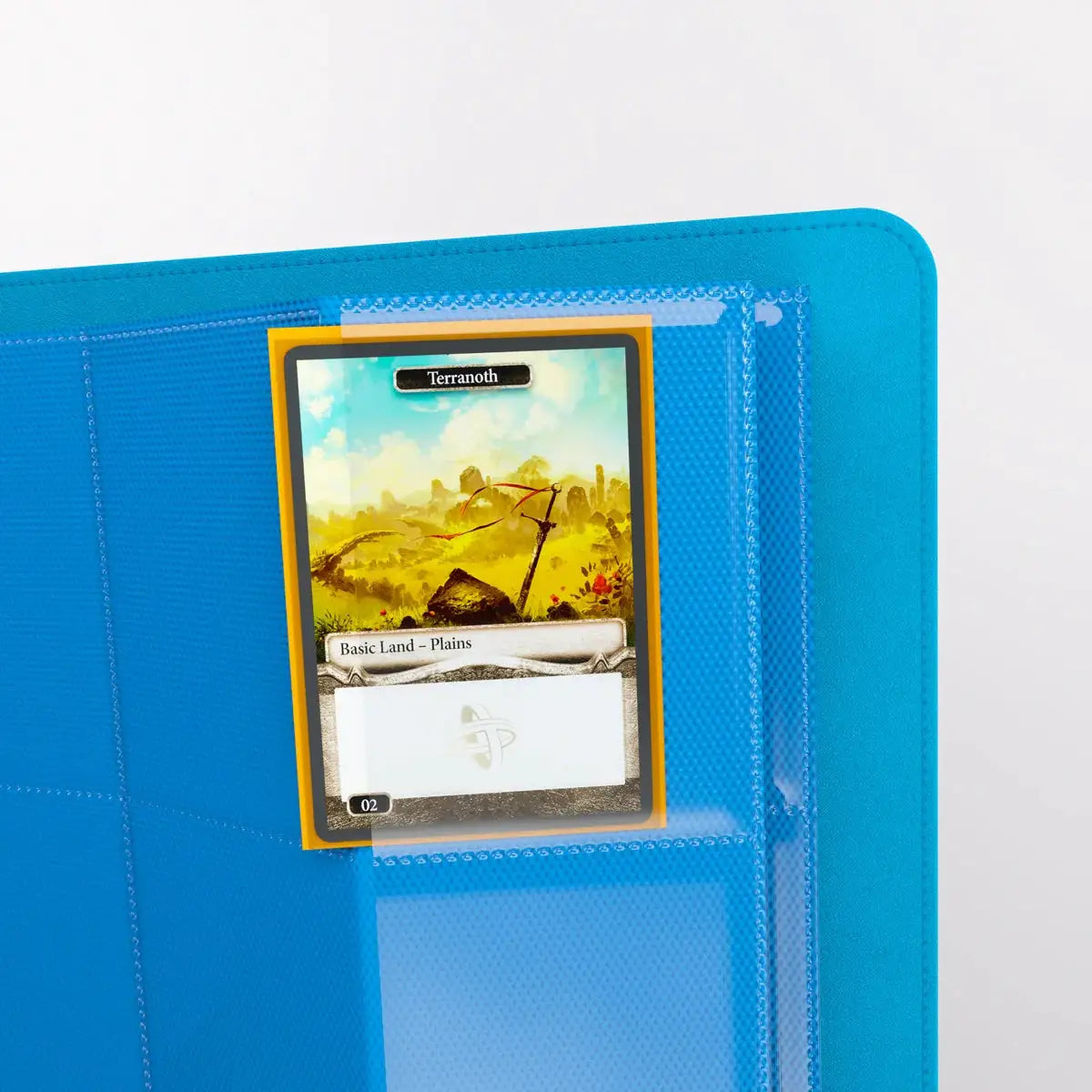 Blue PRIME ALBUM 18-pocket storage album by THE MIGHTY HOBBY SHOP for organizing trading cards or collectibles.