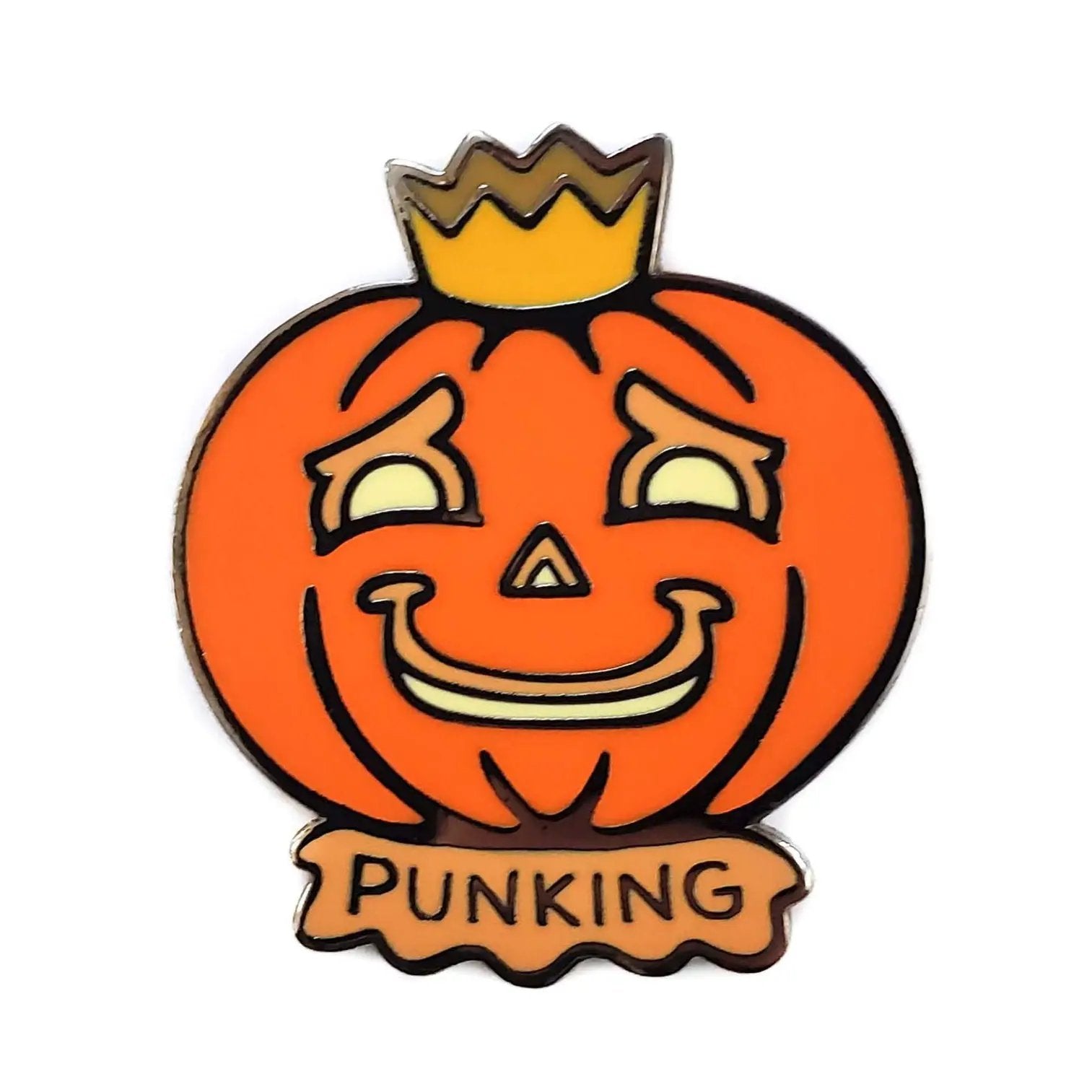 Kolorspun Pun King Pin pins featuring vibrant, colorful designs on a sleek metal pin for collectors and enthusiasts.